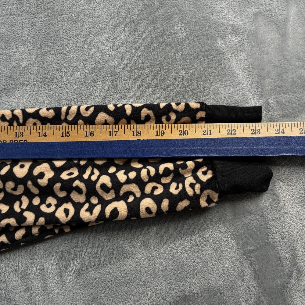 Kate Spade Womens Sz XL Leopard Animal Print‎ Casual/Pajama Top Velour Black Tan - Picture 11 of 13